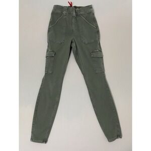 SPANX Pants M Stretch Twill Ankle Cargo Sage Green 29" Inseam‎ Great Cond Size M